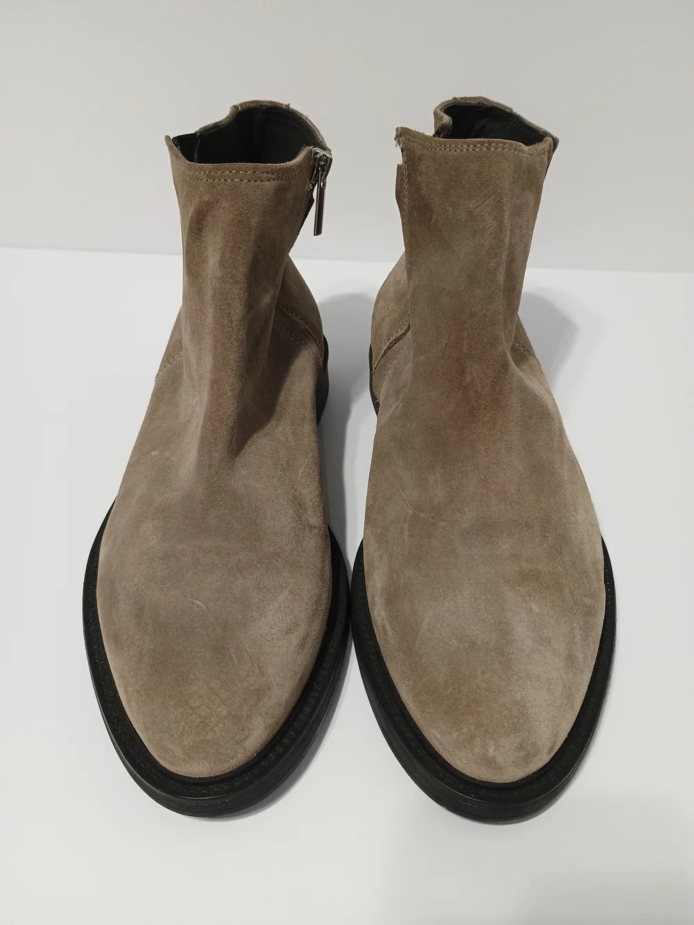 Zara Men’s Taupe Suede Chelsea Ankle Boots EU 43 US 10 Pull On Neutral